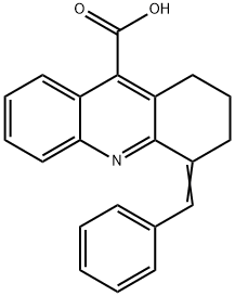 4-(苯基亚甲基)-1,2,3,4-四氢吖啶-9-羧酸 结构式