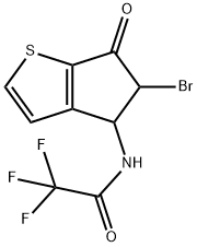 N-(5-BROMO-6-OXO-5,6-DIHYDRO-4H-CYCLOPENTA[B]THIOPHEN-4-YL)-2,2,2-TRIFLUOROACETAMIDE 结构式