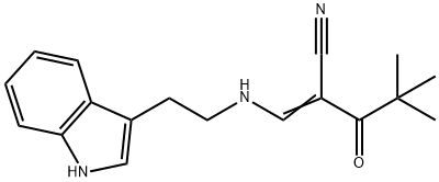 2-(2,2-DIMETHYLPROPANOYL)-3-((2-INDOL-3-YLETHYL)AMINO)PROP-2-ENENITRILE 结构式