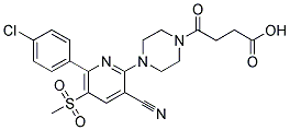 4-[4-(6-(4-CHLOROPHENYL)-3-CYANO-5-(METHYLSULFONYL)PYRIDIN-2-YL)PIPERAZIN-1-YL]-4-OXOBUTANOIC ACID 结构式