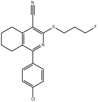 1-(4-CHLOROPHENYL)-3-[(3-FLUOROPROPYL)SULFANYL]-5,6,7,8-TETRAHYDRO-4-ISOQUINOLINECARBONITRILE 结构式