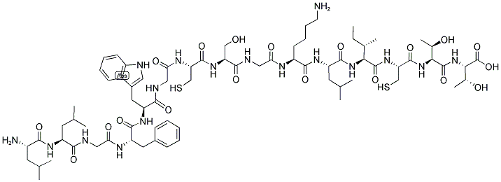 H-LEU-LEU-GLY-PHE-TRP-GLY-CYS-SER-GLY-LYS-LEU-ILE-CYS-THR-THR-OH 结构式
