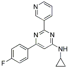 N-CYCLOPROPYL-6-(4-FLUOROPHENYL)-2-PYRIDIN-3-YLPYRIMIDIN-4-AMINE 结构式