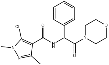5-CHLORO-1,3-DIMETHYL-N-(2-MORPHOLINO-2-OXO-1-PHENYLETHYL)-1H-PYRAZOLE-4-CARBOXAMIDE 结构式