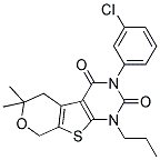 3-(3-CHLOROPHENYL)-6,6-DIMETHYL-1-PROPYL-1,5,6,8-TETRAHYDRO-2H-PYRANO[4',3':4,5]THIENO[2,3-D]PYRIMIDINE-2,4(3H)-DIONE 结构式