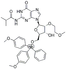 5'-DIMETHOXYTRITYL-N2-ISOBUTYRYL-2'-(2-METHOXYETHYL)GUANOSINE 结构式