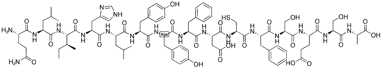 H-Gln-Leu-Ile-His-Leu-Tyr-Tyr-Phe-Asp-Cys-Phe-Ser-Glu-Ser-Ala-OH 结构式