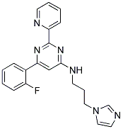 6-(2-FLUOROPHENYL)-N-[3-(1H-IMIDAZOL-1-YL)PROPYL]-2-PYRIDIN-2-YLPYRIMIDIN-4-AMINE 结构式