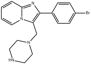 2-(4-BROMO-PHENYL)-3-PIPERAZIN-1-YLMETHYL-IMIDAZO[1,2-A]PYRIDINE 结构式