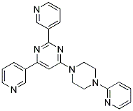 2,4-DI-PYRIDIN-3-YL-6-(4-PYRIDIN-2-YL-PIPERAZIN-1-YL)-PYRIMIDINE 结构式