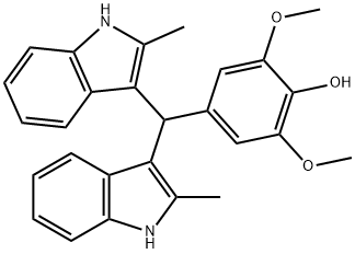 4-(Bis(2-methyl-1H-indol-3-yl)methyl)-2,6-dimethoxyphenol 结构式