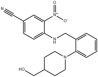 4-((2-[4-(Hydroxymethyl)piperidino]benzyl)amino)-3-nitrobenzenecarbonitrile 结构式