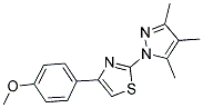 4-(4-METHOXYPHENYL)-2-(3,4,5-TRIMETHYL-1H-PYRAZOL-1-YL)-1,3-THIAZOLE 结构式