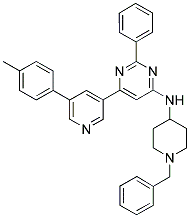 (1-BENZYL-PIPERIDIN-4-YL)-[2-PHENYL-6-(5-P-TOLYL-PYRIDIN-3-YL)-PYRIMIDIN-4-YL]-AMINE 结构式