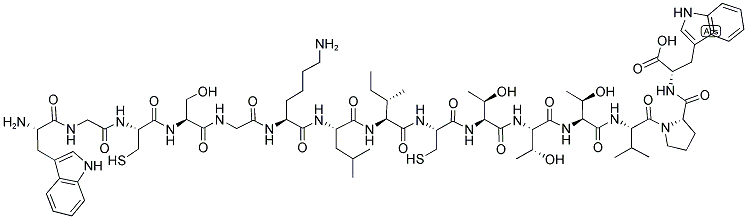 H-Trp-Gly-Cys-Ser-Gly-Lys-Leu-Ile-Cys-Thr-Thr-Thr-Val-Pro-Trp-OH 结构式