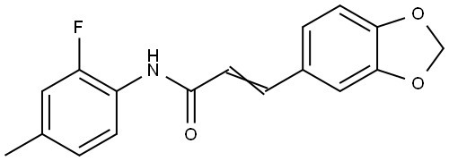 3-(1,3-Benzodioxol-5-yl)-N-(2-fluoro-4-methylphenyl)acrylamide 结构式