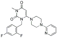 1-(2,4-DIFLUORO-BENZYL)-3-METHYL-6-(4-PYRIDIN-2-YL-PIPERAZIN-1-YL)-1H-PYRIMIDINE-2,4-DIONE 结构式