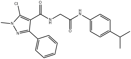 5-CHLORO-N-[2-(4-ISOPROPYLANILINO)-2-OXOETHYL]-1-METHYL-3-PHENYL-1H-PYRAZOLE-4-CARBOXAMIDE 结构式