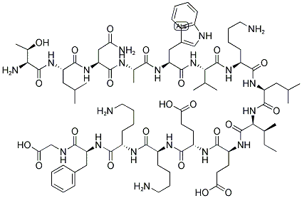 H-Thr-Leu-Asn-Ala-Trp-Val-Lys-Leu-Ile-Glu-Glu-Lys-Lys-Phe-Gly-OH 结构式