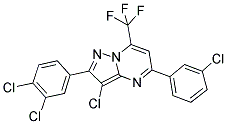 3-CHLORO-5-(3-CHLOROPHENYL)-2-(3,4-DICHLOROPHENYL)-7-(TRIFLUOROMETHYL)PYRAZOLO[1,5-A]PYRIMIDINE 结构式
