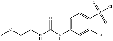 2-CHLORO-4-[3-(2-METHOXY-ETHYL)-UREIDO]-BENZENESULFONYL CHLORIDE 结构式