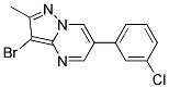 3-BROMO-6-(3-CHLOROPHENYL)-2-METHYLPYRAZOLO[1,5-A]PYRIMIDINE 结构式