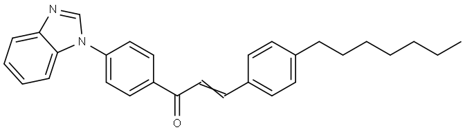 (E)-1-[4-(1H-1,3-Benzimidazol-1-yl)phenyl]-3-(4-heptylphenyl)-2-propen-1-one 结构式