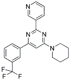 4-PIPERIDIN-1-YL-2-PYRIDIN-3-YL-6-[3-(TRIFLUOROMETHYL)PHENYL]PYRIMIDINE 结构式