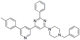 4-(4-BENZYL-PIPERAZIN-1-YL)-2-PHENYL-6-(5-P-TOLYL-PYRIDIN-3-YL)-PYRIMIDINE 结构式