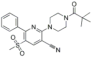 1-[3-Cyano-5-(methylsulfonyl)-6-phenylpyridin-2-yl]-4-(2,2-dimethylpropanoyl)piperazine 结构式