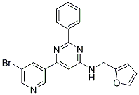 6-(5-BROMOPYRIDIN-3-YL)-N-(2-FURYLMETHYL)-2-PHENYLPYRIMIDIN-4-AMINE 结构式