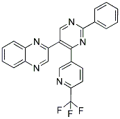 2-[2-PHENYL-4-(6-(TRIFLUOROMETHYL)PYRIDIN-3-YL)PYRIMIDIN-5-YL]QUINOXALINE 结构式