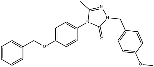 4-[4-(Benzyloxy)phenyl]-2-(4-methoxybenzyl)-5-methyl-2,4-dihydro-3H-1,2,4-triazol-3-one 结构式