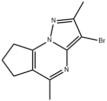 3-Bromo-2,5-dimethyl-7,8-dihydro-6H-cyclopenta[e]pyrazolo[1,5-a]pyrimidine 结构式