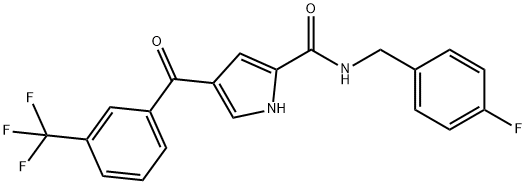 N-(4-FLUOROBENZYL)-4-[3-(TRIFLUOROMETHYL)BENZOYL]-1H-PYRROLE-2-CARBOXAMIDE 结构式