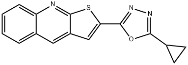 2-(5-CYCLOPROPYL-1,3,4-OXADIAZOL-2-YL)THIENO[2,3-B]QUINOLINE 结构式