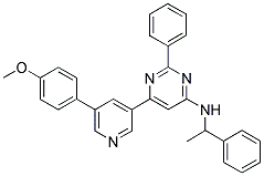 (6-[5-(4-METHOXY-PHENYL)-PYRIDIN-3-YL]-2-PHENYL-PYRIMIDIN-4-YL)-(1-PHENYL-ETHYL)-AMINE 结构式