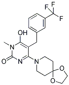 4-(1,4-DIOXA-8-AZA-SPIRO[4.5]DEC-8-YL)-6-HYDROXY-1-METHYL-5-(3-TRIFLUOROMETHYL-BENZYL)-1H-PYRIMIDIN-2-ONE 结构式