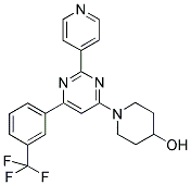 1-(2-PYRIDIN-4-YL-6-[3-(TRIFLUOROMETHYL)PHENYL]PYRIMIDIN-4-YL)PIPERIDIN-4-OL 结构式