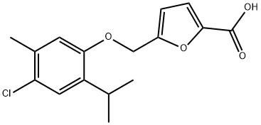 5-[(4-氯-5-甲基-2-丙-2-基-苯氧基)甲基]呋喃-2-羧酸 结构式