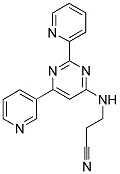 3-[(2-PYRIDIN-2-YL-6-PYRIDIN-3-YLPYRIMIDIN-4-YL)AMINO]PROPANENITRILE 结构式