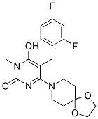 5-(2,4-DIFLUOROBENZYL)-4-(1,4-DIOXA-8-AZASPIRO[4.5]DEC-8-YL)-6-HYDROXY-1-METHYLPYRIMIDIN-2(1H)-ONE 结构式