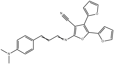 2-((3-[4-(DIMETHYLAMINO)PHENYL]-2-PROPENYLIDENE)AMINO)-4,5,BIS-(2-FURYL)-3-FLUORONITRILE