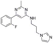 6-(2-FLUOROPHENYL)-N-[3-(1H-IMIDAZOL-1-YL)PROPYL]-2-METHYLPYRIMIDIN-4-AMINE 结构式