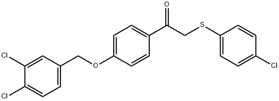 2-[(4-CHLOROPHENYL)SULFANYL]-1-(4-[(3,4-DICHLOROBENZYL)OXY]PHENYL)-1-ETHANONE 结构式