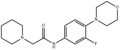 N-(3-FLUORO-4-MORPHOLINOPHENYL)-2-PIPERIDINOACETAMIDE 结构式