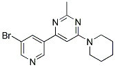 4-(5-BROMOPYRIDIN-3-YL)-2-METHYL-6-PIPERIDIN-1-YLPYRIMIDINE 结构式