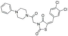 (5E)-5-(3,4-DICHLOROBENZYLIDENE)-3-[2-OXO-2-(4-PHENYLPIPERAZIN-1-YL)ETHYL]-1,3-THIAZOLIDINE-2,4-DIONE 结构式