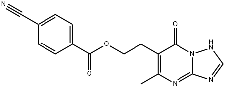 2-(5-METHYL-7-OXO-4,7-DIHYDRO[1,2,4]TRIAZOLO[1,5-A]PYRIMIDIN-6-YL)ETHYL 4-CYANOBENZENECARBOXYLATE 结构式