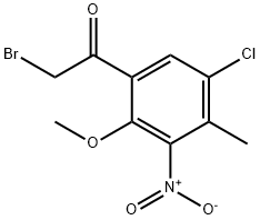 2-BROMO-1-(5-CHLORO-2-METHOXY-4-METHYL-3-NITRO-PHENYL)ETHANONE 结构式
